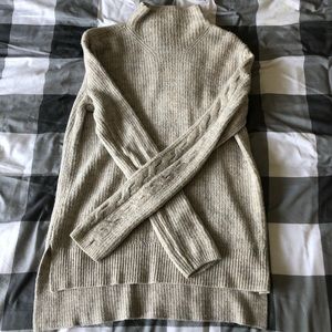 Oatmeal colored mock neck sweater